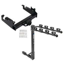 Trailer Tow Hitch For 19-24 Ford F-350 F-450 F-550 Super Duty Cab and Chassis Class V Tilt Away Adult or Child Arms Fold Down 4 Bike Carrier
