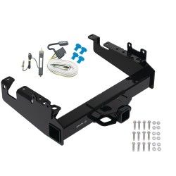 Trailer Tow Hitch For 19-24 Ford F-350 F-450 F-550 Super Duty Cab and Chassis Class V w/ Wiring Harness Kit Trailer Tow Hitch For 19-24 Ford F-350 F-450 F-550 Super Duty Cab and Chassis Class V w/ Wiring Harness Kit