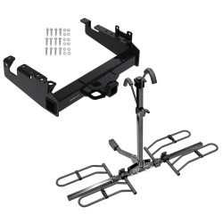 Trailer Tow Hitch For 19-24 Ford F-350 F-450 F-550 Super Duty Cab and Chassis w/ Platform Style 2 Bike Rack