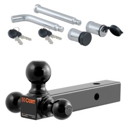 Triple Ball Mount with 2" Solid Shank & Lock Set – Fits 2" Hitch Receivers (10K)