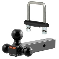 Multi-Ball Mount Hitch Bundle with Anti-Rattle Clamp – Fits 2" Receiver, 3 Trailer Ball Sizes