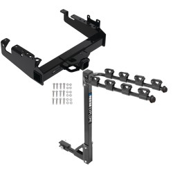 Reese Trailer Tow Hitch For 19-24 Ford F-350 F-450 F-550 Super Duty Cab and Chassis Class V Tilt Away Adult or Child Arms Fold Down 4 Bike Carrier