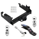 Reese Trailer Tow Hitch For 19-24 Ford F-350 F-450 F-550 Super Duty Cab and Chassis Class V w/ 2-5/16" and 2" Ball 10" Long 3" Drop Draw Bar and Towing Lock