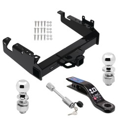 Reese Trailer Tow Hitch For 19-24 Ford F-350 F-450 F-550 Super Duty Cab and Chassis Class V w/ 2-5/16" and 2" Ball 10" Long 3" Drop Draw Bar and Towing Lock
