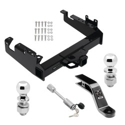 Reese Trailer Tow Hitch For 19-24 Ford F-350 F-450 F-550 Super Duty Cab and Chassis Class V w/ 2-5/16" and 2" Ball 10" Long 5" Drop Draw Bar and Towing Lock