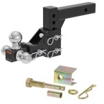 CURT Tri-Ball Adjustable Hitch for 2 Inch Receiver with Anti-Rattle Pin – 10K Capacity CURT Adjustable Tri-Ball Hitch Mount with 1-7/8, 2, 2-5/16 Inch Balls and Anti-Rattle Pin – 10,000 lbs for 2" Receiver