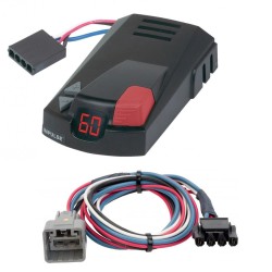 Hopkins Impulse Trailer Brake Control for 15-24 RAM 1500 2500 3500 4500 5500 w/ Plug Play Wiring Adapter Time Based Eletric Trailer Brakes Module Box Controller