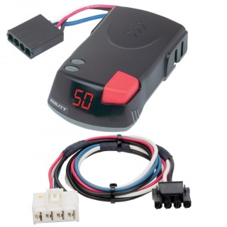 Hopkins Agility Trailer Brake Control for 95-09 Dodge RAM 1500 2500 3500 w/ Plug Play Wiring Adapter Proportional Eletric Trailer Brakes Module Box Controller