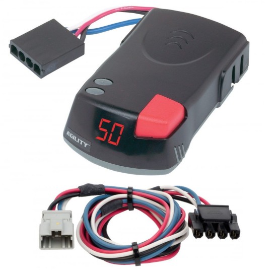 Hopkins Agility Trailer Brake Control for 06-24 Honda Ridgeline w/ Plug Play Wiring Adapter Proportional Eletric Trailer Brakes Module Box Controller