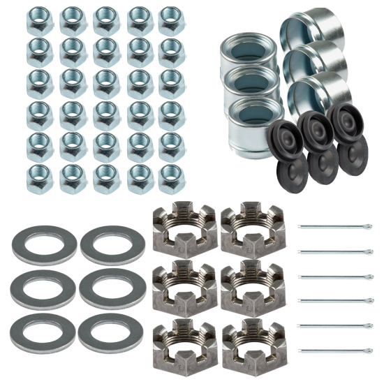 Lippert 2,200 lb. Axle Hub Assembly 5 on 4.5 with Lug Nuts 6-Pack Lippert Pre-Greased 2,200 lb. Axle Hub Assembly 5 on 4.5 with Lug Nuts 6-Pack Triple Axle