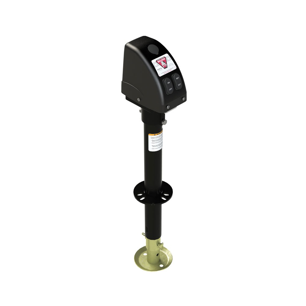 Bulldog 3.5K A-Frame Electric Jack w/ 5K Collar-Lok Coupler Bulldog 3.5K A-Frame electric trailer jack with 14-inch lift and 5K Collar-Lok coupler