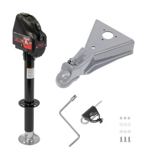 Bulldog 4K electric A-frame trailer jack with 15K cast-head coupler for 2-5/16″ ball