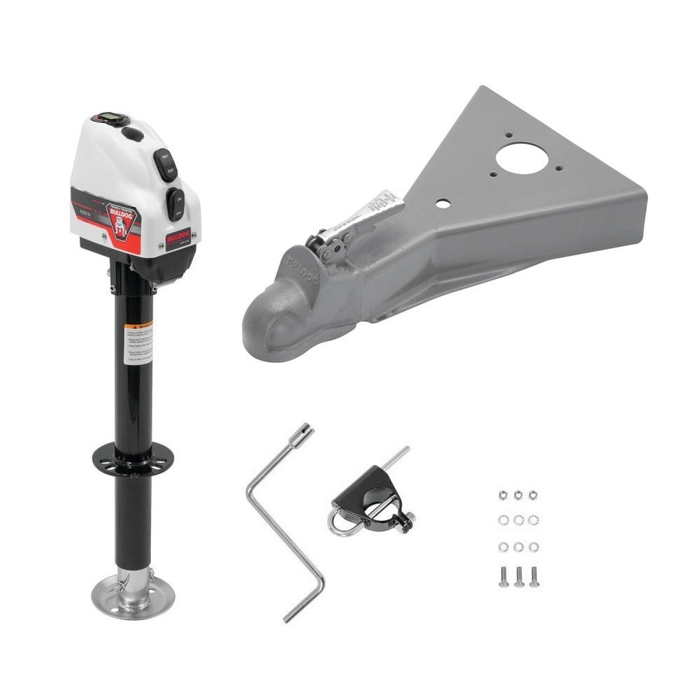 BULLDOG 4K Electric A-Frame Jack w/ 8K Wedge-Latch Coupler – Heavy-Duty Trailer Accessory BULLDOG 4K Electric A-Frame Trailer Jack with 8K Wedge-Latch Coupler for 2″ Ball
