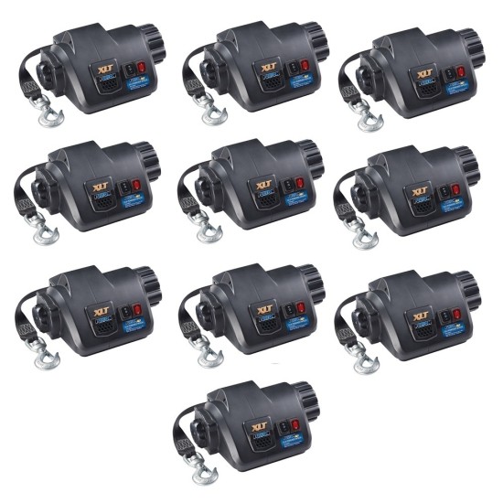 Fulton XLT 10K Electric Marine Trailer Winch Bundle with 15 ft Strap and Remote