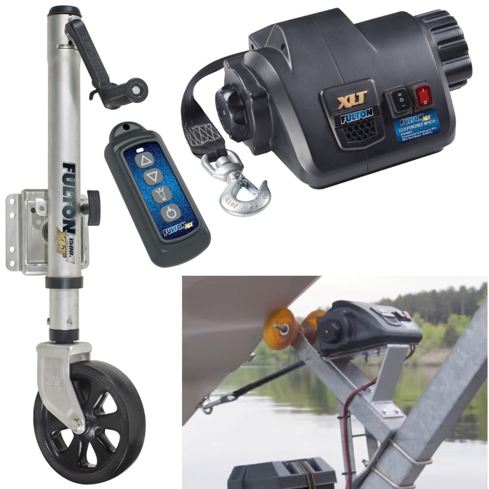 Fulton Electric Powered XLT Boat Trailer Winch 10K + Trailer Jack Sharkskin Saltwater Tested 1500 lbs 5 Year Warranty + Hardware Bolt-On Side Mount Fulton Electric Powered XLT Boat Trailer Winch 10K + Trailer Jack Sharkskin Saltwater Tested 1500 lbs 5 Year Warranty + Hardware Bolt-On Side Mount