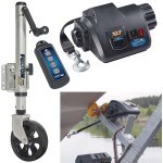 Fulton Electric Powered XLT Boat Trailer Winch 10K + Trailer Jack Sharkskin Saltwater Tested 1500 lbs 5 Year Warranty + Hardware Bolt-On Side Mount