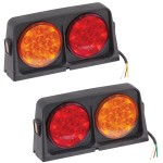 Wesbar Dual LED AG Lights (LH & RH) with 3-Wire Harness, Red & Amber Lens Wesbar LED agricultural light kit dual left and right with 3-wire leads, rear red/amber and front amber/blank lenses