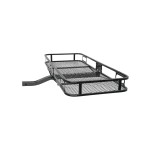 Reese Rambler Hitch Basket with Cargo Net & Anti-Rattle J-Pin – 2" Receiver, 500 lb Reese 60x24 Hitch Cargo Carrier with 36x48 Bungee Net and J-Pin Anti-Rattle Lock