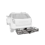 Reese Rambler Hitch Basket with Cargo Net & Anti-Rattle J-Pin – 2" Receiver, 500 lb Reese 60x24 Hitch Cargo Carrier with 36x48 Bungee Net and J-Pin Anti-Rattle Lock