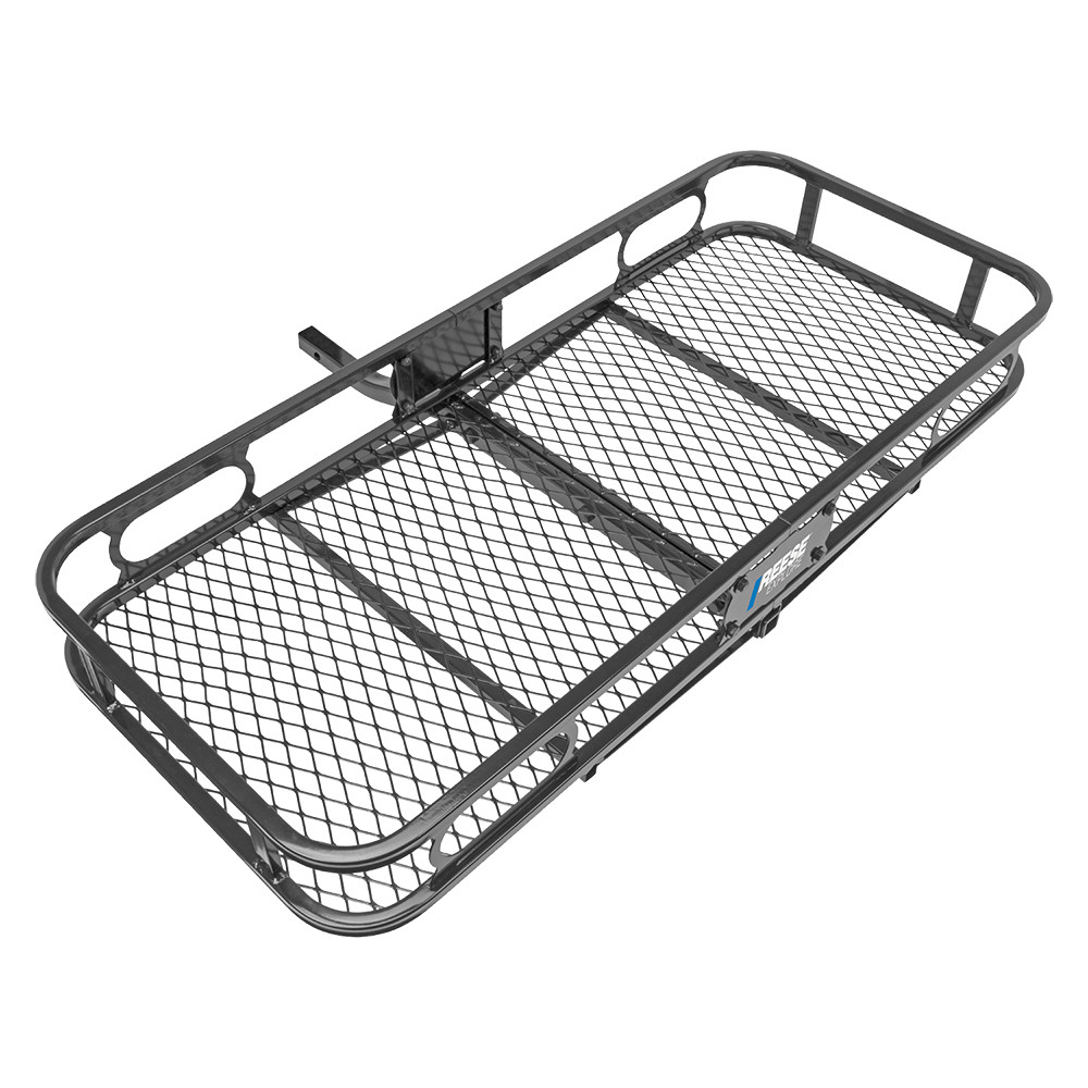 Reese Rambler Hitch Carrier with Bungee Net and J-Pin Stabilizer Reese Rambler 20x47 Hitch Cargo Carrier with Net and J-Pin Anti-Rattle Device