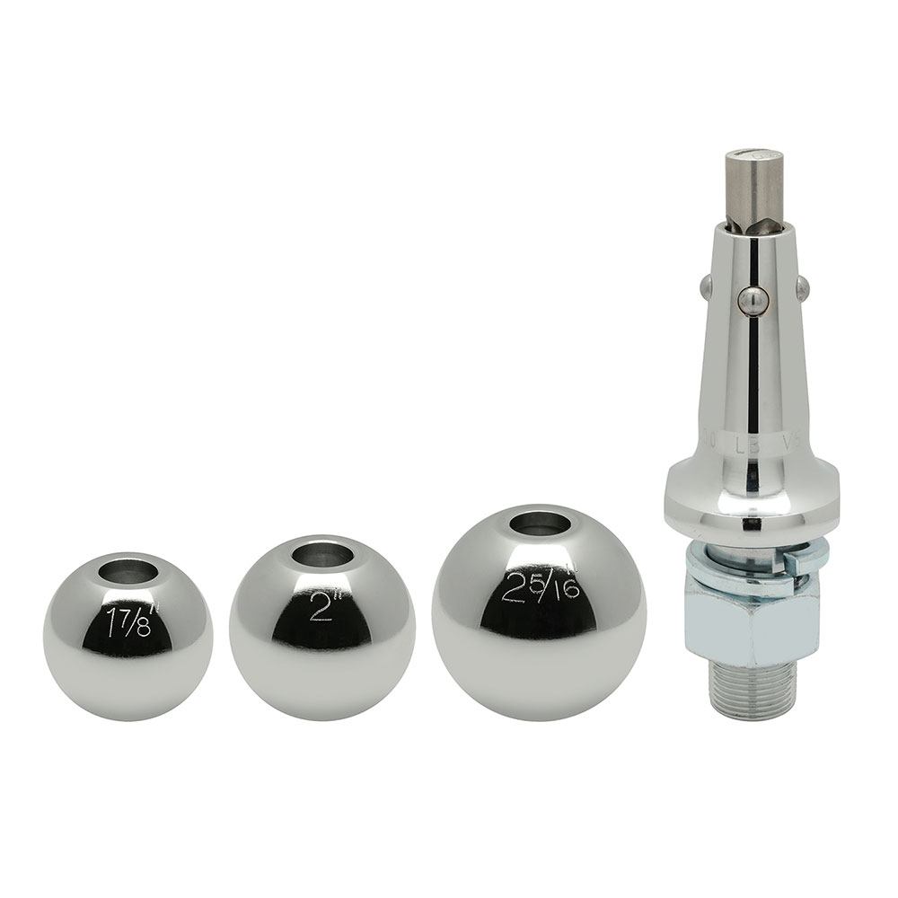 Fulton 8K Trailer Ball Mount Kit with Interchangeable Hitch Balls and Pin for 2 Inch Receiver