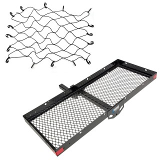 Reese Cargo Carrier with Bungee Net – 500 lb Capacity Reese 20x48 hitch cargo carrier basket with 36x48 bungee net