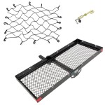 Reese 20 x 48 Hitch Basket Cargo Carrier Combo Reese 20x48 Hitch Cargo Carrier Basket with Bungee Net and J-Pin Anti-Rattle Lock