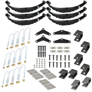 Lippert Triple Axle Suspension Kit, 1.75" Tube, 3,500 lb Leaf Springs (24-7/8"), Long Equalizer, Hangers & Hardware