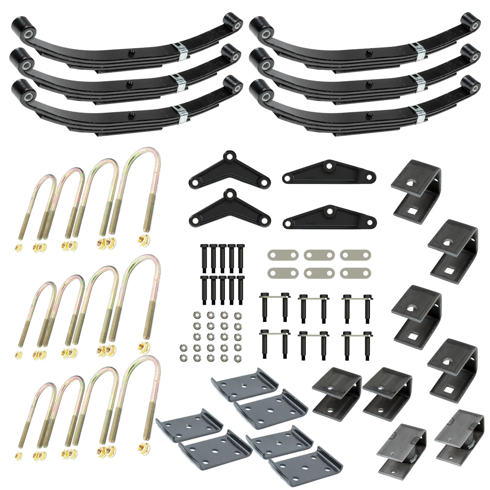 Lippert Triple Axle Suspension Kit 3 inch Tube 35 inch Spacing 3000 lb Leaf 25 1/4 inch Unloaded, Compatible with Dexter Alko Rockwell Quality Axles