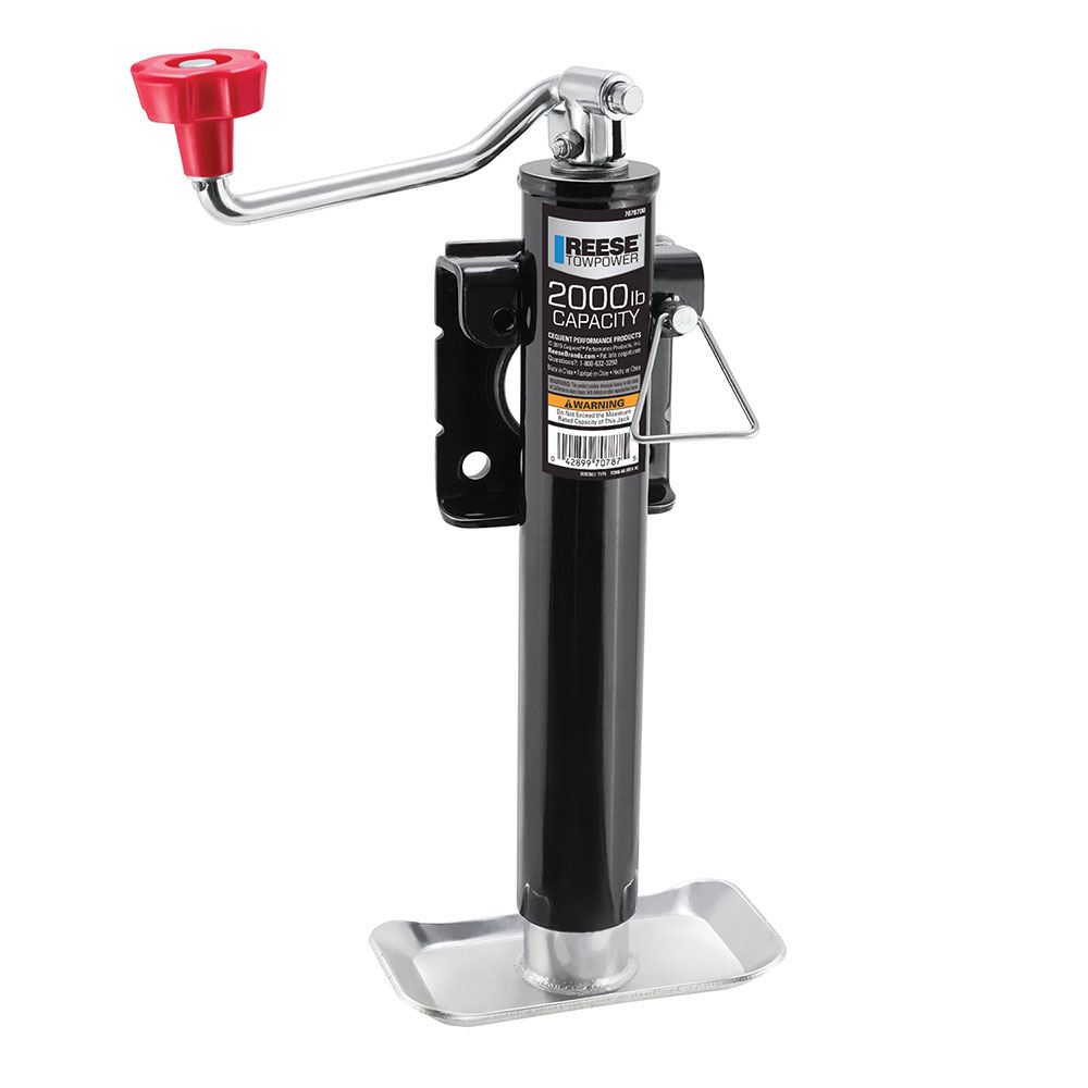 Reese 2K Weld-On Snap Ring Swivel Trailer Jack with 10" Lift and Topwind Handle – 2-Pack
