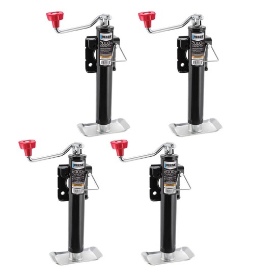 Reese 2K Snap Ring Swivel Trailer Jacks – 10" Lift with Topwind Handle