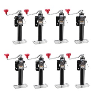 Reese 2K Snap Ring Swivel Trailer Jacks with 10" Lift and Topwind Handle – Bundle of 8