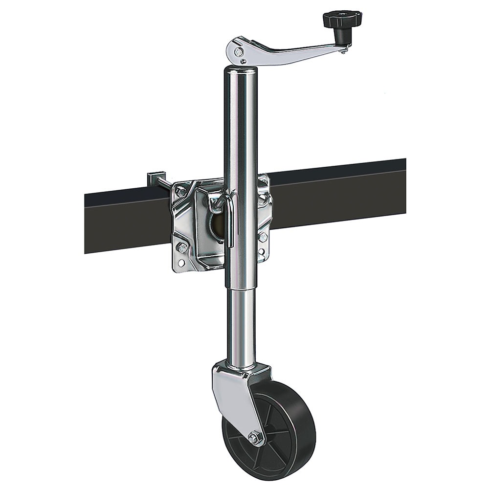 Reese 600 lb topwind swivel trailer jack – 4 pack with wheel and 10" lift Reese 600 lb bolt-thru swivel trailer jack with 6 inch wheel and 10 inch lift
