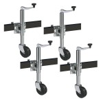Reese 600 lb topwind swivel trailer jack – 4 pack with wheel and 10" lift Reese 600 lb bolt-thru swivel trailer jack with 6 inch wheel and 10 inch lift