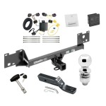 Custom Fit Trailer Hitch Wiring Harness (Plug & Play) 2" Drop Ball-Mount w/ Pin/Clip 2" Chrome Ball Security Lock Pin Rubber Hitch Plug Cover Installation Hardware Installation Instructions 75219 118719 23 63845 580407 7010 Draw-Tite Traile Trailer Tow Hitch For 15-23 RAM ProMaster City Deluxe Package Wiring 2" Ball and Lock