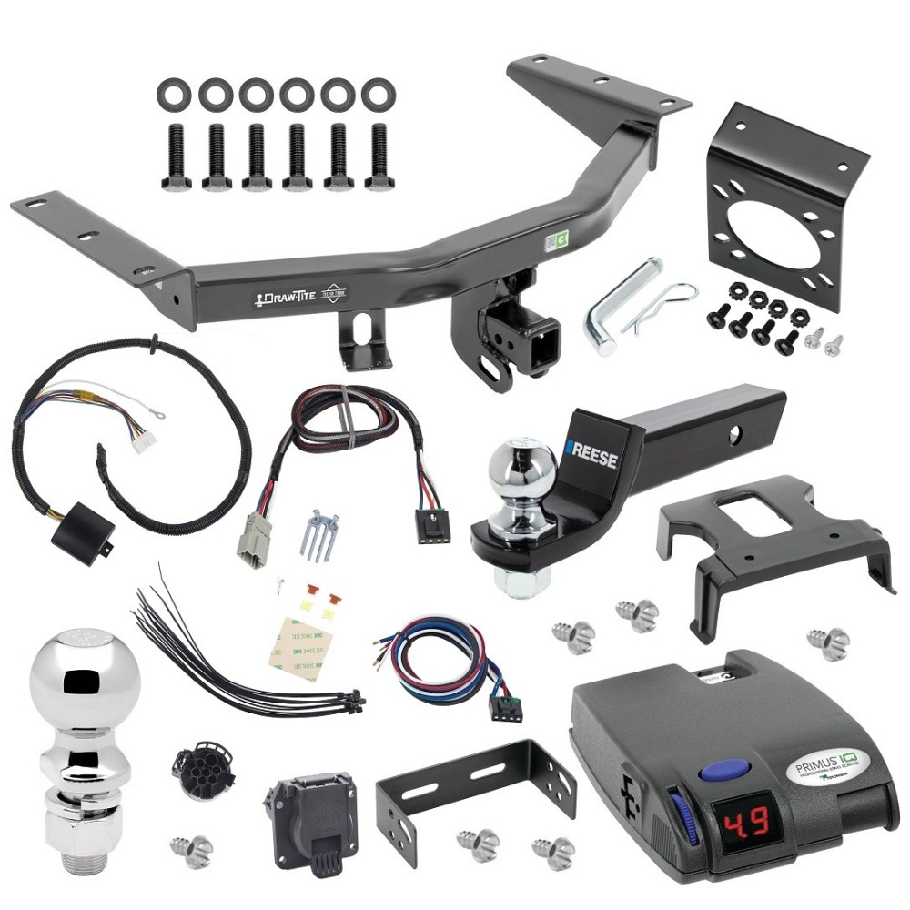 For 2014-2020 Acura MDX Trailer Hitch kit by: Draw-Tite For 2014-2020 Acura MDX Trailer Hitch Tow PKG w/ Tekonsha Primus IQ Brake Control + Plug & Play BC Adapter + 7-Way RV Wiring + 2" & 2-5/16" Ball & Drop Mount (Excludes: w/Full Size Spare Tire Models) By Draw-Tite