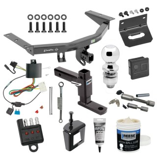 For 2014-2020 Acura MDX Trailer Hitch kit by: Draw-Tite For 2014-2020 Acura MDX Trailer Hitch Tow PKG w/ 4-Flat Wiring + Adjustable Drop Rise Ball Mount + 2" Ball + Wiring Bracket + Hitch Cover + Dual Hitch & Coupler Locks + Wiring Tester + Ball Lube + Electric Grease + Ball Wrench + Anti Rattle Devic