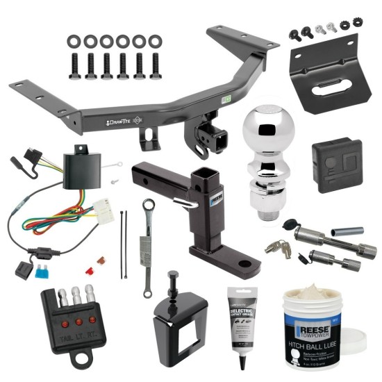 For 2014-2020 Acura MDX Trailer Hitch kit by: Draw-Tite For 2014-2020 Acura MDX Trailer Hitch Tow PKG w/ 4-Flat Wiring + Adjustable Drop Rise Ball Mount + 2-5/16" Ball + Wiring Bracket + Hitch Cover + Dual Hitch & Coupler Locks + Wiring Tester + Ball Lube + Electric Grease + Ball Wrench + Anti Rattle