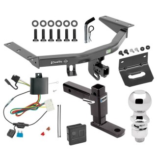 For 2014-2020 Acura MDX Trailer Hitch kit by: Draw-Tite For 2014-2020 Acura MDX Trailer Hitch Tow PKG w/ 4-Flat Wiring + Adjustable Drop Rise Ball Mount + Pin/Clip + 2-5/16" Ball + Wiring Bracket + Hitch Cover (Excludes: w/Full Size Spare Tire Models) By Draw-Tite