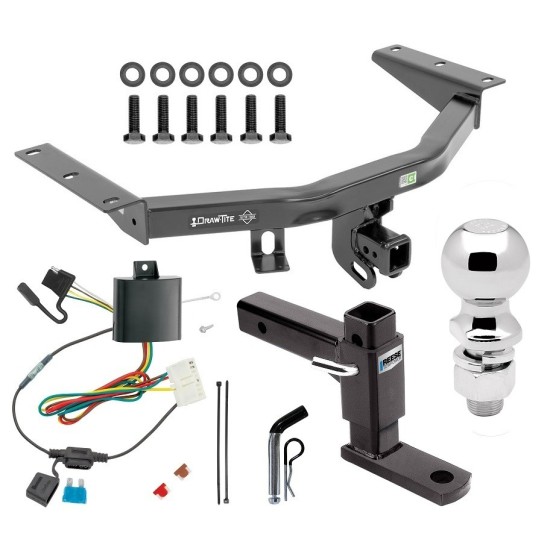 For 2014-2020 Acura MDX Trailer Hitch kit by: Draw-Tite For 2014-2020 Acura MDX Trailer Hitch Tow PKG w/ 4-Flat Wiring + Adjustable Drop Rise Ball Mount + Pin/Clip + 2-5/16" Ball (Excludes: w/Full Size Spare Tire Models) By Draw-Tite