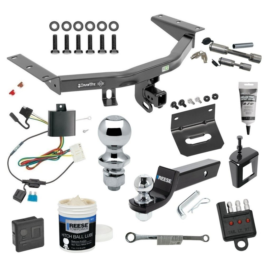 For 2014-2020 Acura MDX Trailer Hitch kit by: Draw-Tite For 2014-2020 Acura MDX Trailer Hitch Tow PKG w/ 4-Flat Wiring + Starter Kit Ball Mount w/ 2" Drop & 2" Ball + 1-7/8" Ball + Wiring Bracket + Hitch Cover + Dual Hitch & Coupler Locks + Wiring Tester + Ball Lube + Electric Grease + B