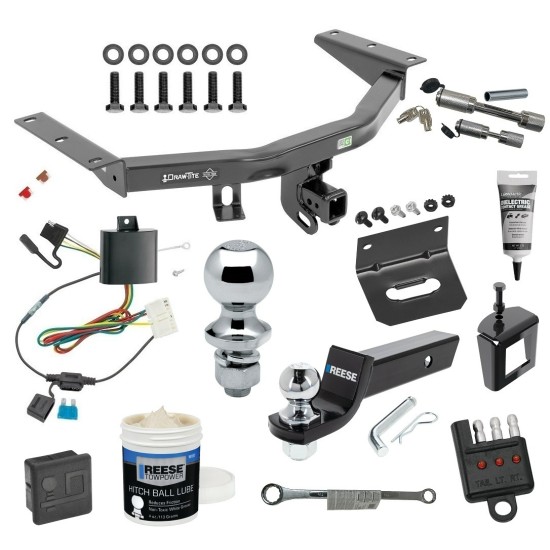 For 2014-2020 Acura MDX Trailer Hitch kit by: Draw-Tite For 2014-2020 Acura MDX Trailer Hitch Tow PKG w/ 4-Flat Wiring + Starter Kit Ball Mount w/ 2" Drop & 2" Ball + 1-7/8" Ball + Wiring Bracket + Hitch Cover + Dual Hitch & Coupler Locks + Wiring Tester + Ball Lube + Electric Grease + B