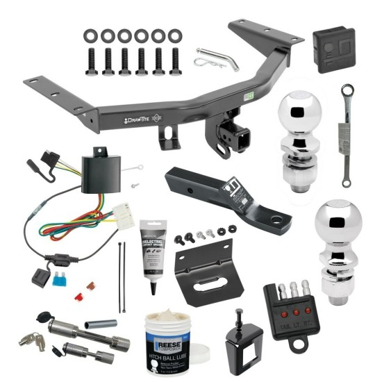 For 2014-2020 Acura MDX Trailer Hitch kit by: Draw-Tite For 2014-2020 Acura MDX Trailer Hitch Tow PKG w/ 4-Flat Wiring + Ball Mount w/ 2" Drop + 2" Ball + 2-5/16" Ball + Wiring Bracket + Hitch Cover + Dual Hitch & Coupler Locks + Wiring Tester + Ball Lube + Electric Grease + Ball Wrench + An