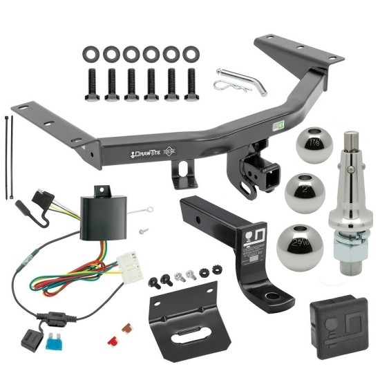 For 2014-2020 Acura MDX Trailer Hitch kit by: Draw-Tite For 2014-2020 Acura MDX Trailer Hitch Tow PKG w/ 4-Flat Wiring + Ball Mount w/ 4" Drop + Interchangeable Ball 1-7/8" & 2" & 2-5/16" + Wiring Bracket + Hitch Cover (Excludes: w/Full Size Spare Tire Models) By Draw-Tite
