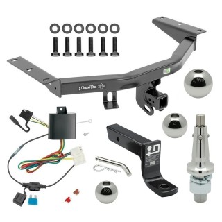 For 2014-2020 Acura MDX Trailer Hitch kit by: Draw-Tite For 2014-2020 Acura MDX Trailer Hitch Tow PKG w/ 4-Flat Wiring + Ball Mount w/ 4" Drop + Interchangeable Ball 1-7/8" & 2" & 2-5/16" (Excludes: w/Full Size Spare Tire Models) By Draw-Tite