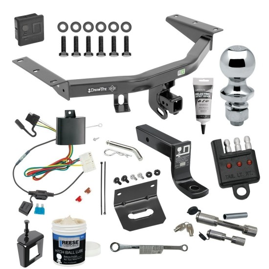For 2014-2020 Acura MDX Trailer Hitch kit by: Draw-Tite For 2014-2020 Acura MDX Trailer Hitch Tow PKG w/ 4-Flat Wiring + Ball Mount w/ 4" Drop + 1-7/8" Ball + Wiring Bracket + Hitch Cover + Dual Hitch & Coupler Locks + Wiring Tester + Ball Lube + Electric Grease + Ball Wrench + Anti Rattle Device