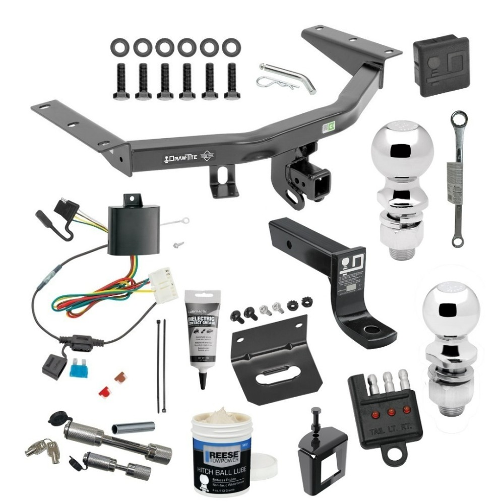 For 2014-2020 Acura MDX Trailer Hitch kit by: Draw-Tite For 2014-2020 Acura MDX Trailer Hitch Tow PKG w/ 4-Flat Wiring + Ball Mount w/ 4" Drop + 2" Ball + 2-5/16" Ball + Wiring Bracket + Hitch Cover + Dual Hitch & Coupler Locks + Wiring Tester + Ball Lube + Electric Grease + Ball Wrench + An