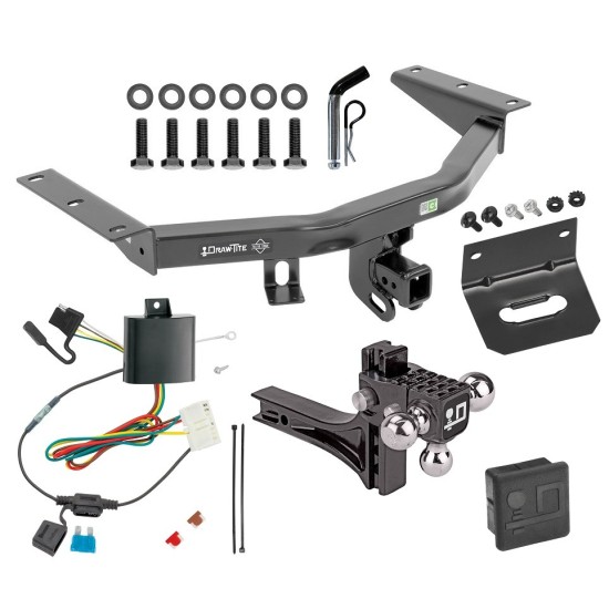 For 2014-2020 Acura MDX Trailer Hitch kit by: Draw-Tite For 2014-2020 Acura MDX Trailer Hitch Tow PKG w/ 4-Flat Wiring + Adjustable Drop Rise Triple Ball Ball Mount 1-7/8" & 2" & 2-5/16" Trailer Balls + Pin/Clip + Wiring Bracket + Hitch Cover (Excludes: w/Full Size Spare Tire Models) By