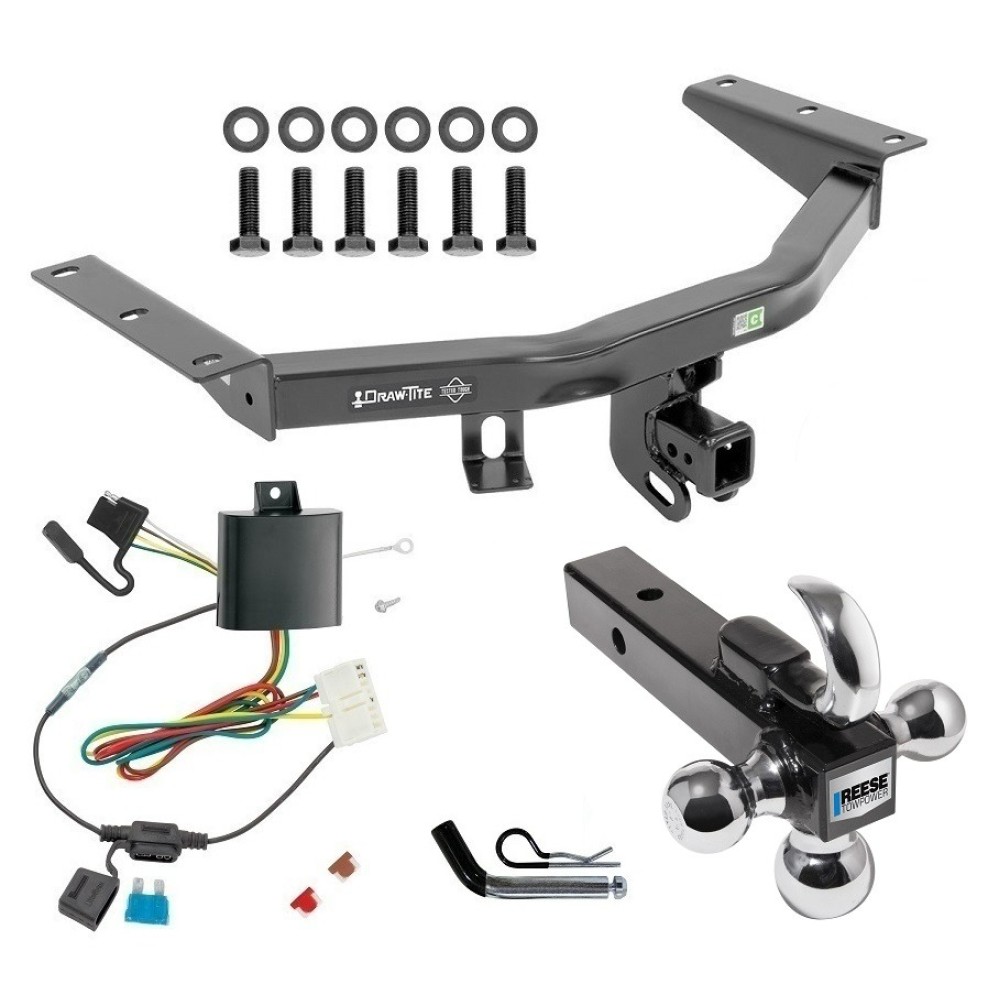 For 2014-2020 Acura MDX Trailer Hitch kit by: Draw-Tite For 2014-2020 Acura MDX Trailer Hitch Tow PKG w/ 4-Flat Wiring + Triple Ball Ball Mount 1-7/8" & 2" & 2-5/16" Trailer Balls w/ Tow Hook + Pin/Clip (Excludes: w/Full Size Spare Tire Models) By Draw-Tite