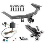 For 2014-2020 Acura MDX Trailer Hitch kit by: Draw-Tite For 2014-2020 Acura MDX Trailer Hitch Tow PKG w/ 4-Flat Wiring + Triple Ball Ball Mount 1-7/8" & 2" & 2-5/16" Trailer Balls w/ Tow Hook + Pin/Clip (Excludes: w/Full Size Spare Tire Models) By Draw-Tite